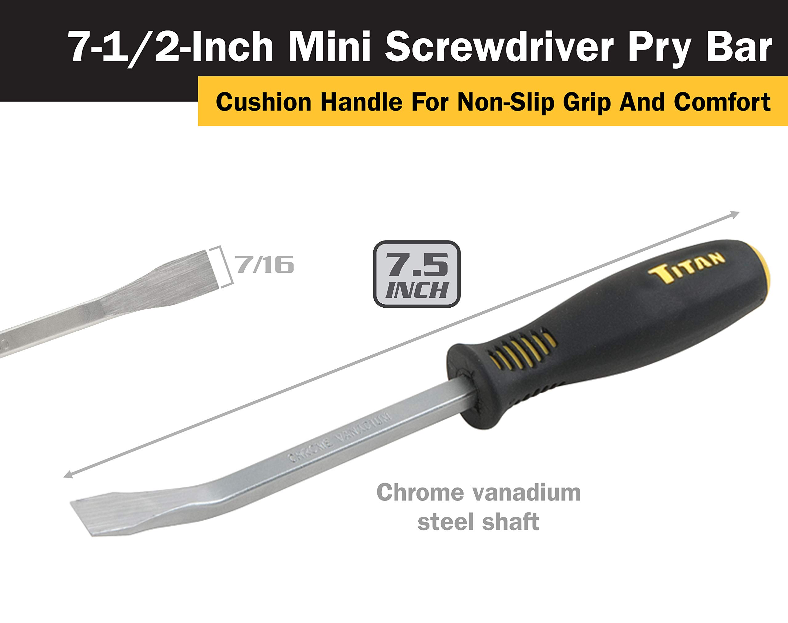 Amazon.com: Titan Tools 11512 7-1/2-Inch Mini Screwdriver Pry Bar